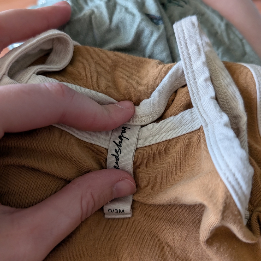 Tan and Cream Baby Onesie - Picture 3 of 3